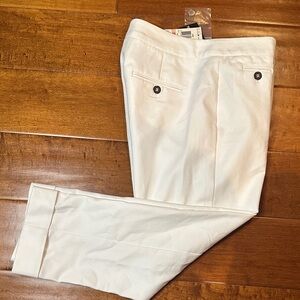 Women's Style & Co. Petite White Dress Pants - Classic Flat Front